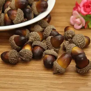 A-196 Christmas Bauble Artificial Simulation Acorn with Natural Acorn Cap for DIY Crafting Wedding House Decor