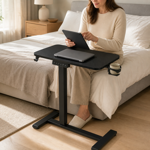Bureau d'ordinateur portable électrique réglable en hauteur AOR, pivotant à 360 degrés, pliable, en métal, avec <span class=keywords><strong>support</strong></span> pour tasse, vente en gros d'usine - Product Image 3