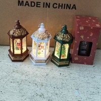 Lampe de table LED hexagonale en plastique étanche IP44 à eau, piles bouton, 6V CC, commande manuelle, lumière chaude, CE