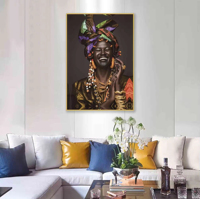 Peinture sur toile en cristal de porcelaine représentant une femme avec cadre, art mural pour la décoration intérieure, décoration murale