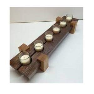 Latest Design Rustic Designer Wood Tea <b>Light</b> Candle Holder Antique Wedding Pillar Wood Candle Stand Handicraft Table Decor - Product Image 2