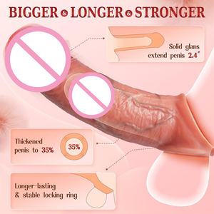 APP Fernbedienung Dildo verbesserung Männliches Sexspielzeug Flüssiger Silikon kautschuk Enhanced Realistic Big Dildo <span class=keywords><strong>Vibrator</strong></span> für den Menschen - Product Image 4