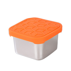 304 Stainless Steel Food Storage Container With Silicone Lid Sealed Dustproof Slip Resistant For Refrigerator Freezer Use - Product Image 2