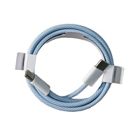 Cable de Datos USB-C a USB-C, Cable Rápido Tipo-C a Tipo-C de 60w para iPhone 15-17, Cable de Carga y Datos Trenzado para Teléfono Móvil y Portátil
