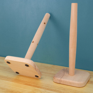Beech Wood Paper Towel Holder Natural Color Minimalist Design <b>Kitchen</b> <b>Storage</b> Rack - Product Image 4