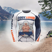 T-shirts de sport à manches courtes et col rond pour hommes, impression numérique personnalisée, UPF50+, respirants, design rashguard MMA BJJ Surf