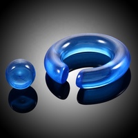 Anneau de perçage géant transparent en acrylique BCR 12G-00G, tunnel d'oreille, plug, dilatateur, piercing masculin pour mariage et fiançailles