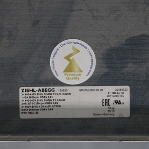 ZIEHL-ABEGG GR31M-2DK.5H.2R 120620 500V 50Hz 1.45A 0.77-0.82kW 2800RPM AHU พัดลมระบายความร้อนแบบแรงเหวี่ยง - Product Image 6