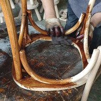 Chaises de salle à manger en bois massif de style vintage en gros, adaptées aux restaurants, aux maisons, aux bars, aux appartements, aux mariages et aux chalets