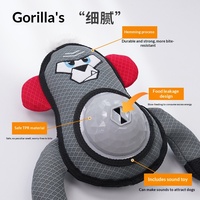 Juguete interactivo duradero transfronterizo para perros con dispensador de comida, sonido de papel crujiente de gorila, resistente a mordidas, para masticar y limpiar los dientes