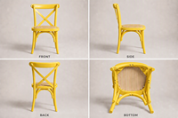 Chaise en bois rustique MULIGNA Industrial Bistro Bentwood pour événements, fêtes d'anniversaire, location, enfants, dossier croisé, pour hôtel, salon, école