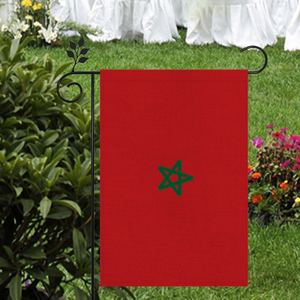 Drapeau de jardin du Maroc double face en toile de jute 12x18 pouces, bannière nationale marocaine pour extérieur, décoration verticale étoile rouge et verte - Product Image 5