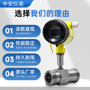 Débitmètre de turbine à gaz Zhong'an Exploration 0-2000 m³/h en acier inoxydable avec raccord à bride pour gaz naturel et air comprimé - Product Image 2