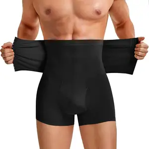 Men Shapewear Compression Body High Waist Tummy Control Slimming Bodysuit  Boxer Briefs Long Leg Underwear for Men