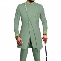 Costume deux pièces GuyaWax Dashiki africain coupe ajustée grande taille pour homme – Tenue de mariage formelle – Polyester écologique et respirant