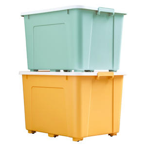 Caja de almacenamiento de plástico extra grande Xitianlong, rectangular, de color sólido, con tapa y diseño de cierre, para el hogar, juguetes, ropa, maletero del coche. - Product Image 5