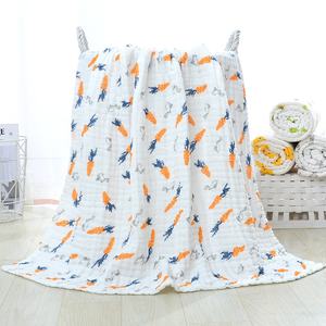 Edredón Floral de <span class=keywords><strong>gasa</strong></span> de algodón 100% de seis capas personalizado para recién nacidos, conjunto de manta de seguridad para bebés de muselina, algodón orgánico INF - Product Image 5