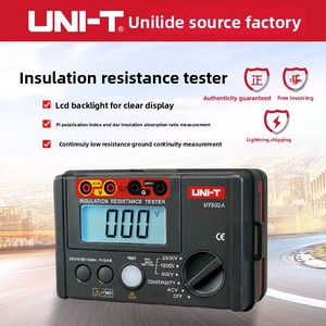 Megóhmetro UNI-T UT501A/UT502A/UT511/UT512/UT513A 1000V, Probador de Aislamiento, Resistencia de Tierra 5.5G, Pantalla LCD con Retroiluminación - Product Image 1