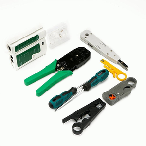 Professional Network <b>Tool</b> Kit Including RJ45 RJ12 RJ11 Multi-Crimper Strips and Network Cable Tester - Product Image 4