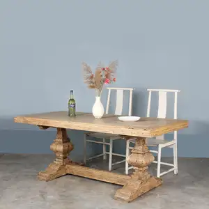 Mesa de comedor de madera maciza rústica de la industria de muebles vintage Antigua China