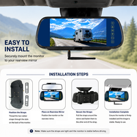Sistema de Cámara de Reversa Inalámbrica AHD para RV, Camión, Remolque, Monitor IPS de 7 Pulgadas, IP68 Impermeable, 1080P, Batería Solar Magnética