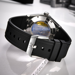 I&W 카니발 뉴 디싱 메카니컬 무브먼트 고품질 아이스드 아웃 오토매틱 남성용 러버 비즈니스 시계 - Product Image 3