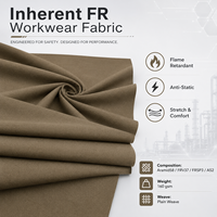 Tissu tissé léger ignifuge en viscose/aramide Aramid58 FRV37 FRSP3 AS2, 160 GSM, antistatique, en rouleau, pour combinaisons de sauvetage incendie