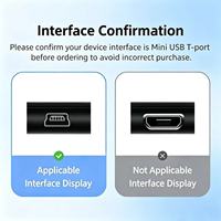 Câble d'extension USB-A vers Mini USB 5 broches, port en forme de T, conducteur tout cuivre, isolation PVC, charge rapide, transfert de données