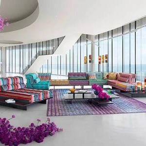 Divano letto minimalista a forma di U allungabile divano letto <span class=keywords><strong>accogliente</strong></span> Mahjong modulare appartamento Set in tessuto con spugna per ville - Product Image 4