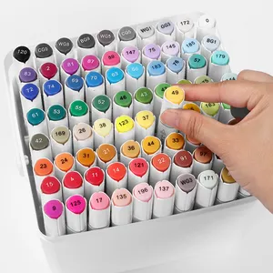 Doppio Attacco Pennarello 40 Colori Dual Tips Nero Barile Sketch Marcatori Per Il Disegno