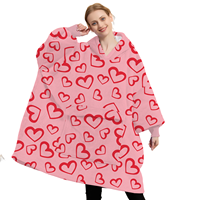 Oversized hooded dekensweater, warme draagbare winterdeken voor volwassenen, OEKO-TEX gecertificeerd, 100% polyester flanellen fleece, wit