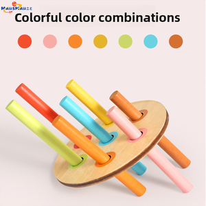 Marsmarie Baby Montessori ถ้วยของเล่นไม้การจำแนกสีสำหรับเด็กอายุ2ถึง4ปี-ทักษะการใช้กล้ามเนื้อชั้นดีและ<span class=keywords><strong>พัฒนาการ</strong></span>ทางประสาทสัมผัส - Product Image 3