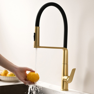 Rubinetto Miscelatore Monocomando per Lavello da <span class=keywords><strong>Cucina</strong></span> Montato sul Piano Oro Spazzolato <span class=keywords><strong>Flessibile</strong></span> - Product Image 2