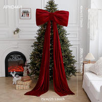 Décorations d'arbre de Noël avec nœud en velours rouge vin super géant pour fêtes de mariage Décoration de fête de Noël