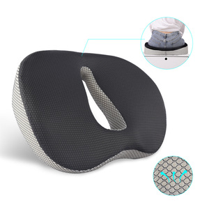 Coussin de siège en mousse à mémoire de forme Meibuttocks en forme de U, gris foncé et noir, pour soutien lombaire de chaise - Product Image 2