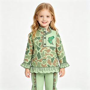 MOQ personnalisé 5 pièces, Vêtements camouflage pour bébés filles et garçons, styles chasse, vente en gros, vêtements pour frères et sœurs, boutique, prix usine, barboteuses, robes, pulls - Product Image 4