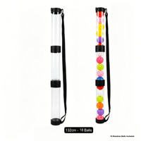Tube de récupération de balles de pickleball en PC, 3 pièces détachables, 132 cm, avec 18 balles de pickleball, logo personnalisé disponible, OEM ODM