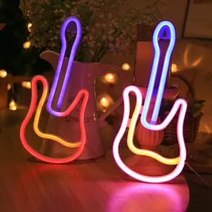 Aangepaste Outdoor Multicolorful Verlichte Fabricage Prijs Viool Gitaar Led Neon Teken Licht