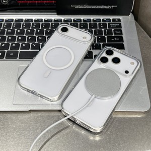 เคสใสอะคริลิกพร้อม TPU รองรับการชาร์จไร้สาย บางเฉียบ สำหรับ 17promax 16 15 14 13 ป้องกันเหลือง - Product Image 4