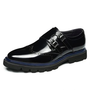 Chaussures Derby décontractées pour hommes en cuir véritable, style rétro américain, rehaussées, pour l'extérieur, style Guochao, à bout pointu, antidérapantes - Product Image 3