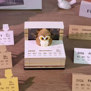 Harry Potter mundo mágico búho 3D modelo miniatura personalizado papel tallado Animal figura mano arrancar <span class=keywords><strong>calendario</strong></span> 3D con luz Led - Product Image 1