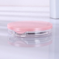 Boîte à poudre compacte de maquillage 3g ronde rose/argent/holographique Boîte à blush vide en plastique ABS avec houppette