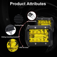 Lampe de travail jaune à triple rangée de 4 pouces 60w 3030, barre d'éclairage pour la conduite du brouillard tout-terrain SUV voiture camion moto 4x4