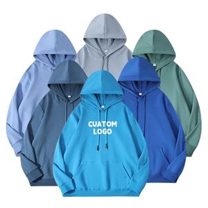 เสื้อฮู้ดดี้ผู้ชายไซส์ใหญ่คุณภาพสูงแบบ OEM ผ้าฝ้าย ยูนิเซ็กส์ สำหรับฤดูหนาว พิมพ์ลายโลโก้ 3 มิติแบบพัฟโฟมตามสั่ง เสื้อฮู้ดดี้แบบสวมหัวสำหรับผู้ชาย - Product Image 1