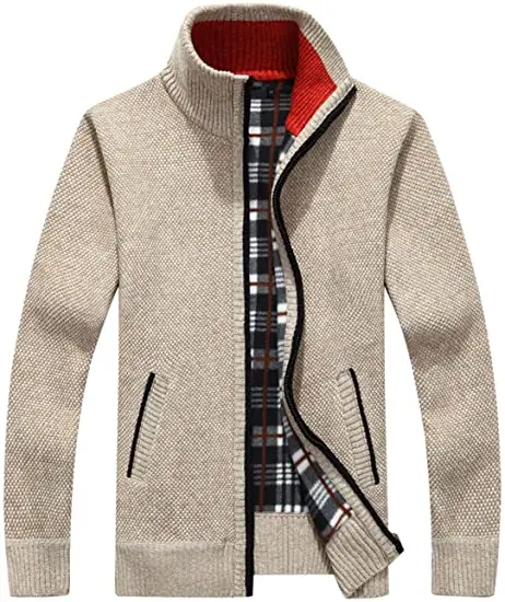 Custom Apparel Men's Casual Slimmer Full Zipper Knit Custom Logo Clothing Cardigan Sweater Jacket With Pockets