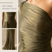 Robe longue plissée unie à col en V pour femme, manches longues, en coton et polyester écologiques, taille naturelle élastique, brodée, collection printemps