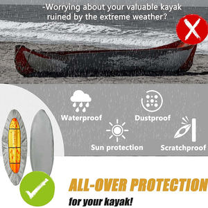 Heavy Duty ICOVER 12.3-13.5ft Armazenamento ao ar livre Caiaque Canoa SUP Paddle Board Tampa do Barco de Pesca Waterproof & UV resistente - Product Image 3