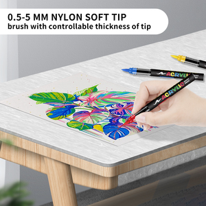 Bộ bút dạ quang 168 màu mới với đầu mềm, mực vĩnh cửu, dành cho học sinh, vẽ tranh, bút dạ quang acrylic thẳng mới - Product Image 5