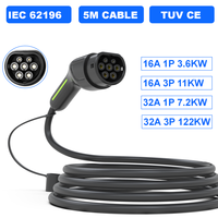 SENKU smart ev câble de charge 480V 250V IEC62196-2 type2 16A 32A 3 phases type2 câble connecteur Type 2 EV prise de charge