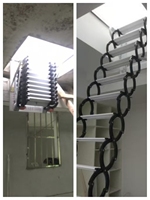 Escalier de grenier pliable moderne en acier inoxydable, gain de place, capacité 150 kg, pour maison, villa, appartement